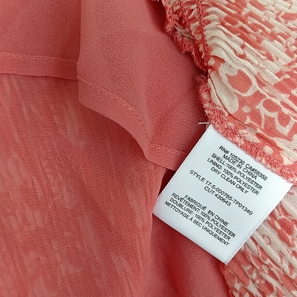 Joie Sleeveless Top High Halter Neckline Pleated Ruffled Hem Salmon Cream L NWT - Picture 8 of 8